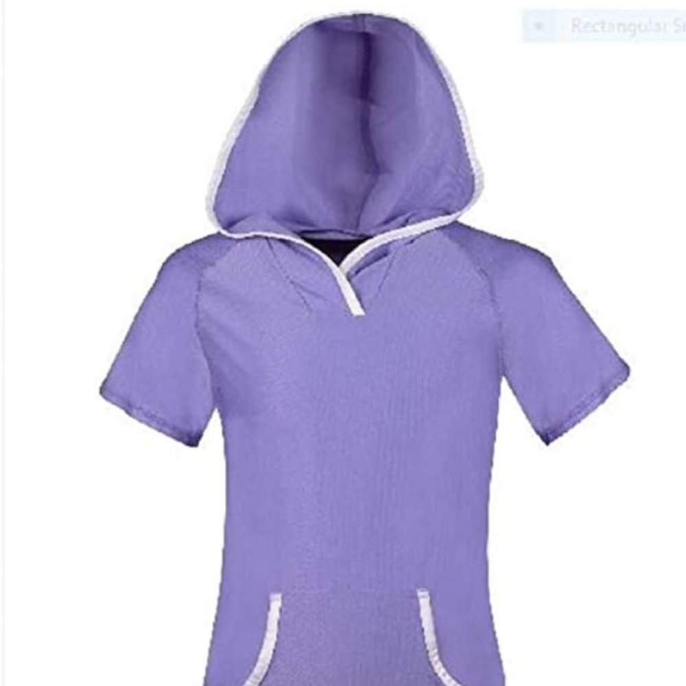 Sun Mesh Hooded Swim Cover Up, Violet 10/12